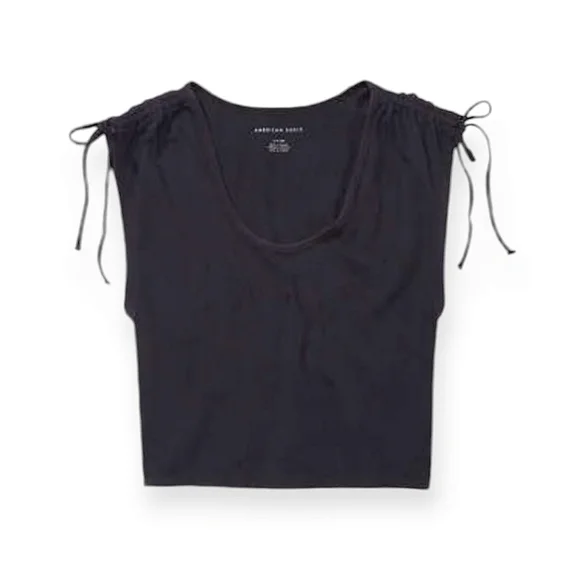 American Eagle cinched shoulder crop top - Picture 1 of 8